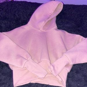 Tan forever 21 cropped hoodie